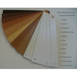 Sunwood Chestnut Wood Blinds with Cotton Fabric Tapes